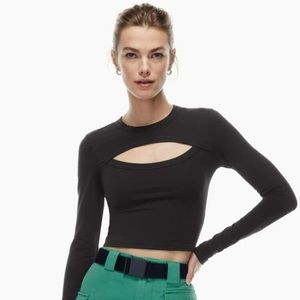 Aritzia TNA Black Cutout Long Sleeve